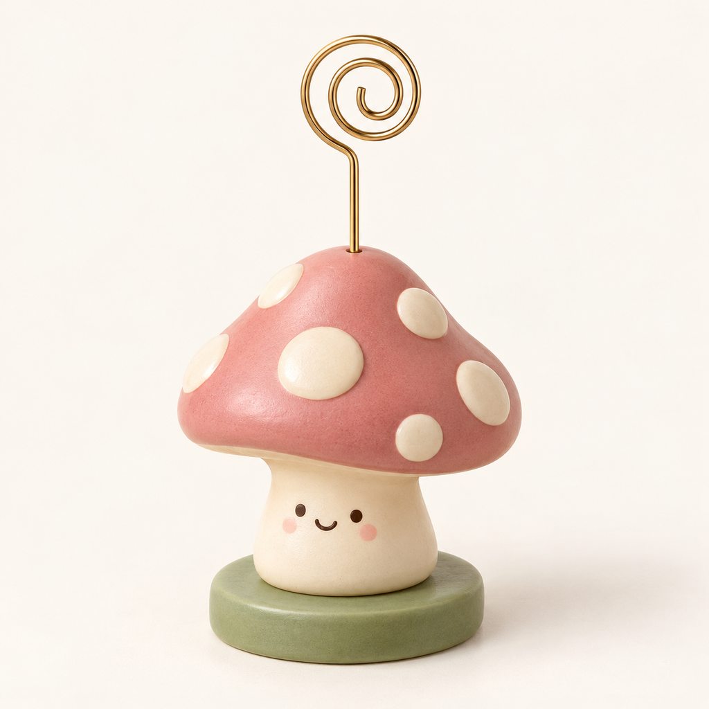 Pink Mushroom Photo Holder