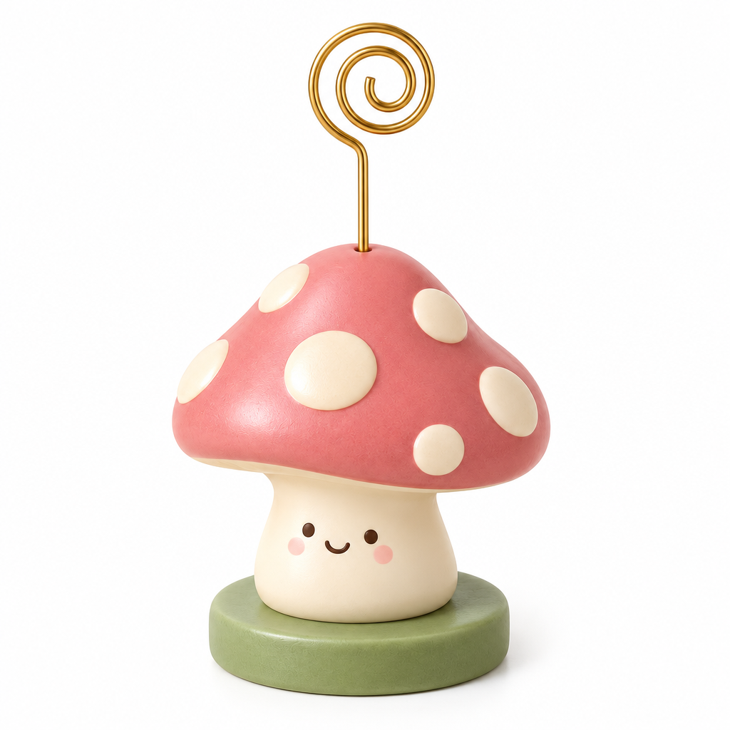 Pink Mushroom Photo Holder