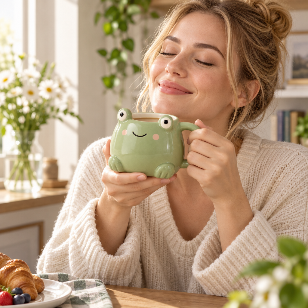 Sage Green Frog Mug